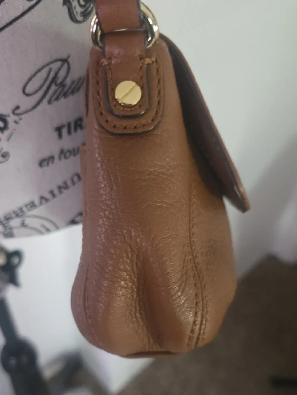 Micheal Kors Brown Pebbled Leather Small Crossbody W/ Gold Hardware (EUC)✨️ - Picture 10 of 13